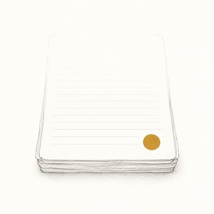 古びて色あせ、上のほうが消えかけた契約書の束の線画