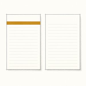 無地の証書が2枚並び、左の1枚だけに金茶の帯がある線画