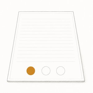 申告用紙の下に丸い印影が3つ並び、左端だけが金茶の線画