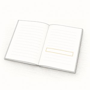 契約書の一行に空欄の四角い枠があり、その枠だけが金茶で描かれている線画