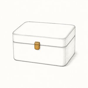 留め具だけが金茶の白い救急箱の線画