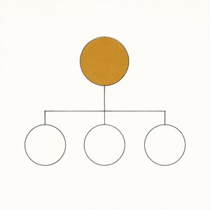 家系図の線画。上の丸1つが金茶で、その下に丸が3つ並ぶ
